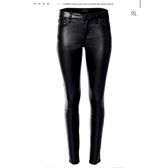 VENUS Pants - Black faux leather pants